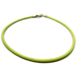 Neon Green Single Cable Cord Lobster Claw Clasp Sterling Silver 925 Bracelet